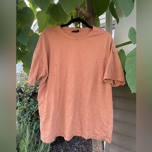 Vici Burnt Orange Oversized Tee With “Moth Holes”